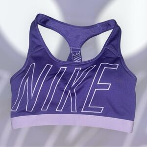 Nike womens Sports Bra purple medium pads  medium support